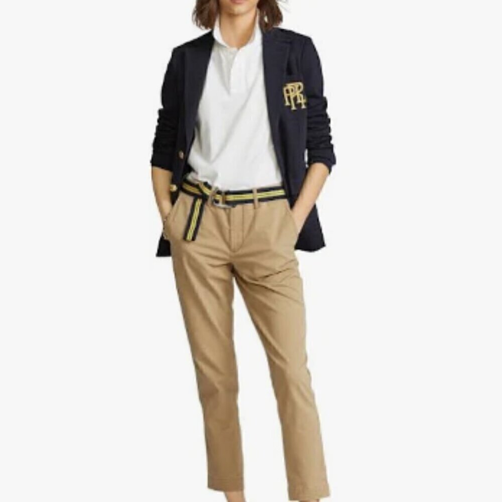 NEW! NWT! Ralph Lauren Embroidered Logo Blazer -Navy -Women -Limited size